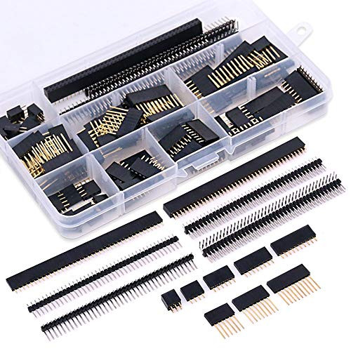 SamIdea 135 in Pack 2.54mm Socket Connector Strips Assortment Kit,Straight Single Row PCB Board Male Female Pin Header for Arduino Prototype Shield