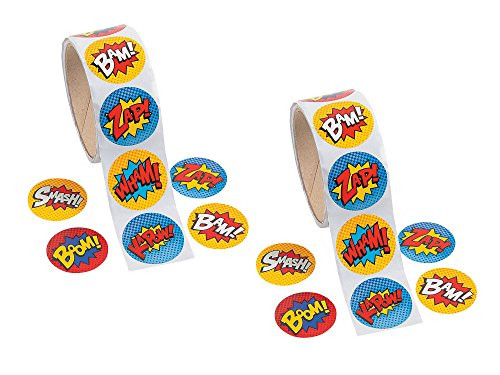 Fun Express Superhero Sticker Roll - 200 pieces
