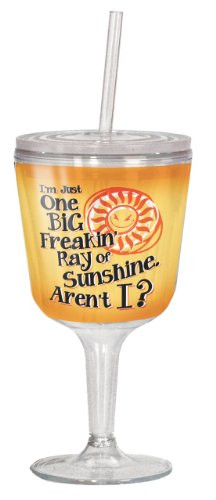 Spoontiques One Big Ray of Sunshine Goblet, Yellow
