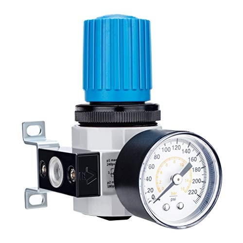 NANPU 3/8" NPT High Pressure Air Regulator with Steel-Protected Gauge, 116-SCFM 230Psi (LR-03)