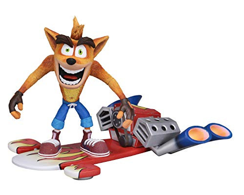 NECA Crash Bandicoot - 7 Scale Action Figure - Deluxe Crash with Jet Board