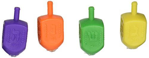 Amscan Joyous Menorah Celebration Dreidel Favours, Multi Colored, Plastic, 1 1/4", 6-Piece