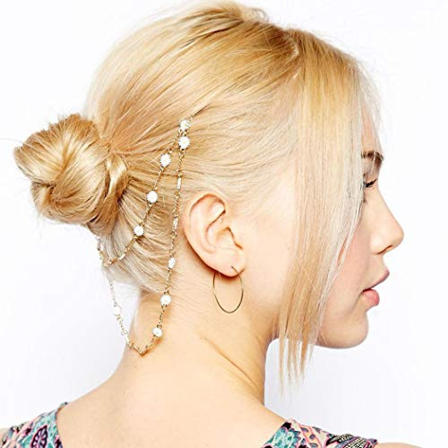 Nicute Boho Flower Head Chain Gold Rhinestone Bride Layered Headpieces with Combs Wedding Hair Accessories Jewelry for Women and Girls Nicute Boho Flower Head Chain Gold Rhinestone Bride Layered Headpieces with Combs Wedding Hair Accessories Jewelry for Women and Girls