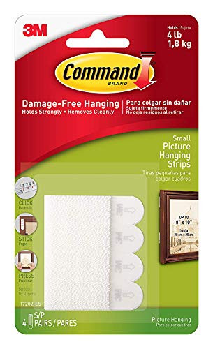 Command Picture Hanging Strips, Small, White, 8-Strips Each, 3 pack