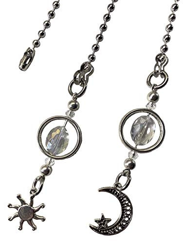 Sun Moon Star Crystal Fan Light Pull Chain Ornament Sun Catcher