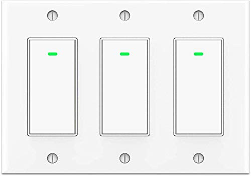 3 Gang Smart WIFI Light Switch (Not 3 Way Switch) Work with Alexa Google Assistant and IFTTT
