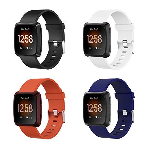 UCAI 4 Packs Bands Compatible with Fitbit Versa/Fitbit Versa 2 /Fitbit Versa Lite Edition for Women and Men, Large&Small Fitbit Versa 2 Bands for Fitbit Versa 2 Smart Watch