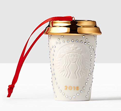 2016 Starbucks Swarovski White Cup Ornament