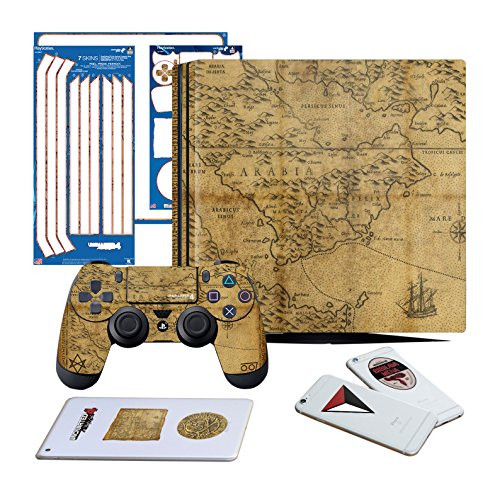 Controller Gear Uncharted 4 Map - PS4 PRO Vertical Console & Controller Gaming Skin Pack - Licensed by PS