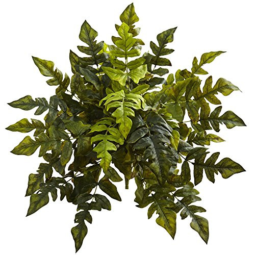 Nearly Natural 24 Holly Fern (Set of 2) Artificial Plant, Green
