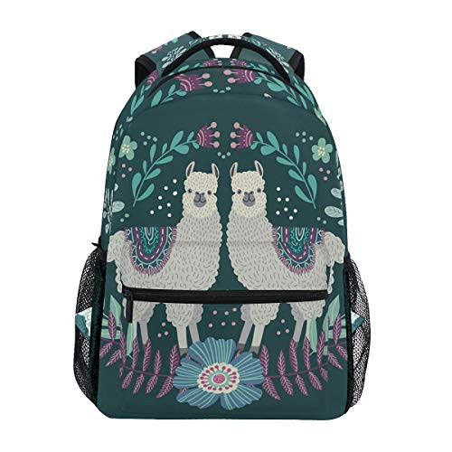 Cartoon Llamas Backpack School Bag Travel Daypack Rucksack for Students