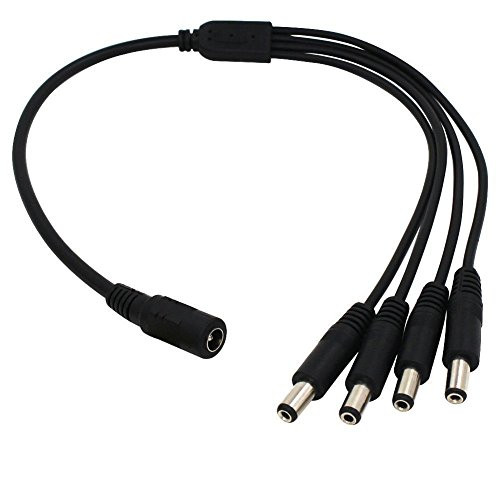 Yes-Original DC 1 Female to 4 Male Output Power Splitter Cable Y Adapter For CCTV Accessories Black