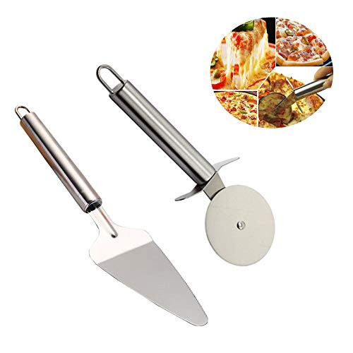Pizza Cutter Wheel Pizza Server Set,Quality Stainless Steel Pizza Cutter, Ideal for Pizza, Pies, Dough Cookies and Waffles