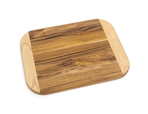 Lipper International Two-Tone Teak Wood Cutting Board, Large, 15-3/4" x 11-3/4" x 3/4"