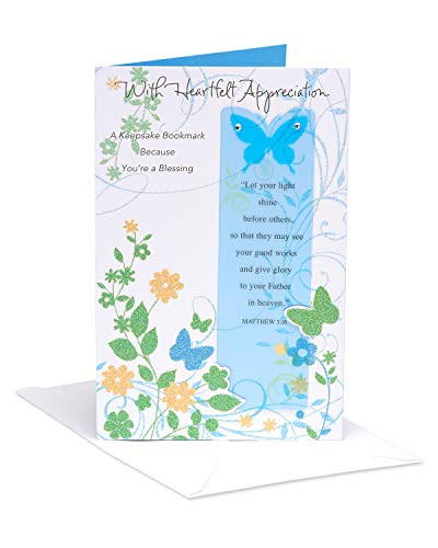 American Greetings Religious Heartfelt Appreciation Thank You Card with Rhinestones