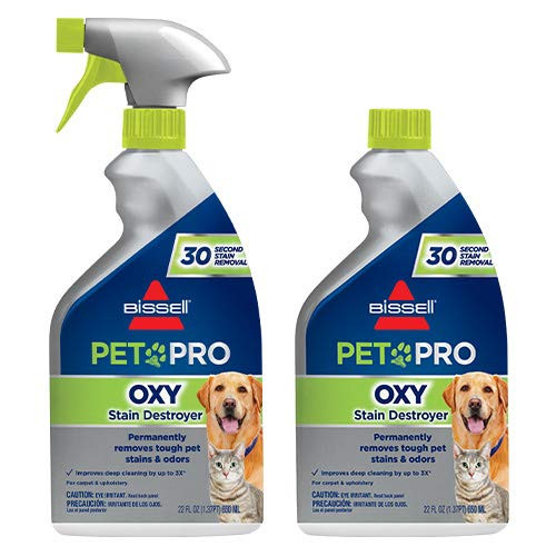 BISSELL PET PRO OXY Stain Destroyer for Carpet and Upholstery, 22 oz, 2 Pack, 17739, 44 Fl Oz