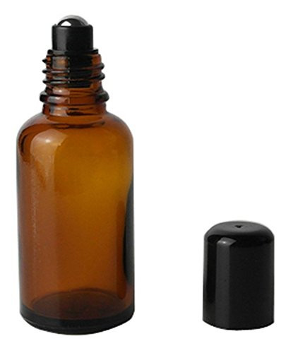 3PCS 30ml Brown Glass Empty Roll on Bottles Essential Oil Perfume Roller Bottles with Stainless Steel Roller Balls for Essential Oil Perfumes Lip Balms For Persona Care (30ML)