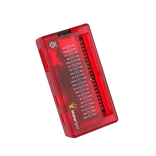 MakerSpot Accessories Raspberry Pi Zero W Enclosure Case Cover - Semi Transparent Red