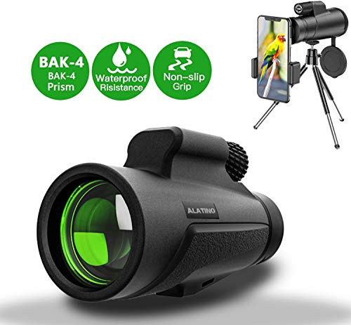 Monocular Telescope Birds Watching, 12X50 Zoom High Power HD Monocular with Smartphone Holder&Tripod, Upgrade Waterproof Monocular for Games Watching Hunting Camping Travelling Wildlife Secenery