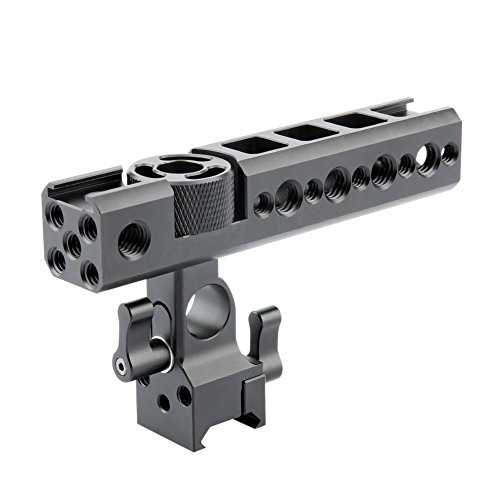NICEYRIG Camera NATO Top Cheese Handle Grip with 15mm Rod Clamp Shoe Mounts QR for DSLR Cameras/Camcorder/Action Cameras Cages