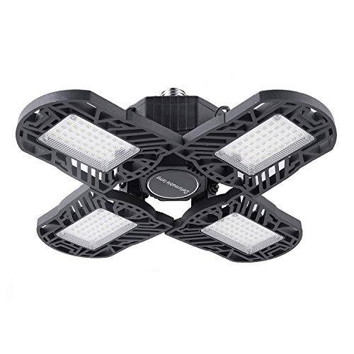 LED Garage Lights, 100W Daylight LED Light, Deformable Garage Ceiling Lights, E26/E27 LED Shop Light for Workshop, Basement and Warehouse
