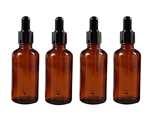 4PCS 50ml 1.7oz Empty Refillable Amber Glass Essential Oil Bottle Vial Container with Glass Eye Dropper 4PCS 50ml 1.7oz Empty Refillable Amber Glass Essential Oil Bottle Vial Container with Glass Eye Dropper