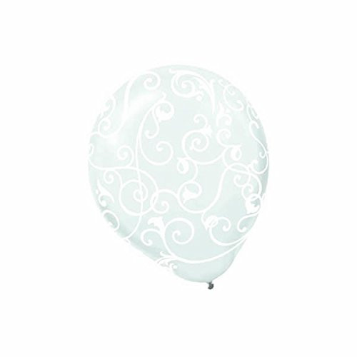 Clear Latex Balloons Swirly Scrolls | Pack of 6 | Party Decor