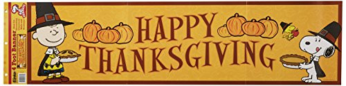 Eureka Peanuts Classroom Banner, Happy Thanksgiving, 12"" x 45""