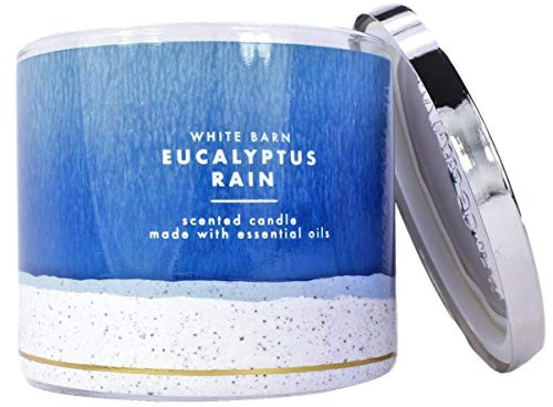 White Barn Bath and Body Works Eucalyptus Rain 3 Wick Scented Candle 14.5 Ounce