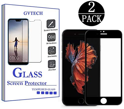 GVTECH Screen Protector for iPhone 7 Plus 8 Plus, Full Coverage Tempered Glass Screen Protector [2.5D Round Edge][9H Hardness][Crystal Clear][Scratch Resist] for Apple iPhone 7 Plus 8 Plus(2 Pack)
