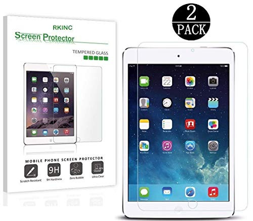 RKINC Screen Protector for Apple iPad Mini 5, Tempered Glass Screen Protector[0.3mm, 2.5D][Bubble-Free][9H Hardness][Easy Installation][HD Clear] for Apple iPad Mini 5(2 Pack)