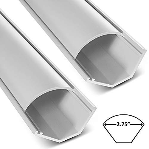 Electriduct Large Corner Duct Cable Raceway (1250 Series) - 5 Feet - White - 2 Sticks