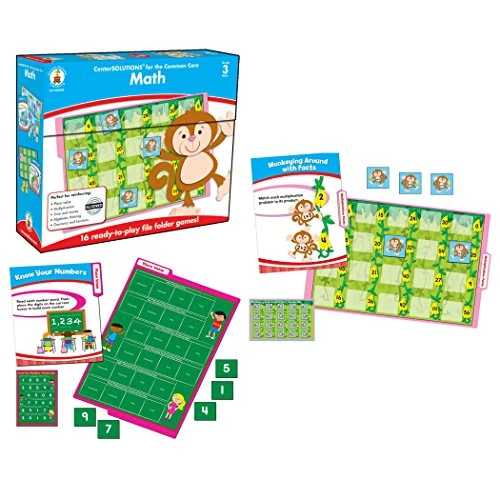 Carson-Dellosa CD-140308 Math File Folder Game, Grade 3, 16 Games, 21 Sheets of Cards (Pack of 37)