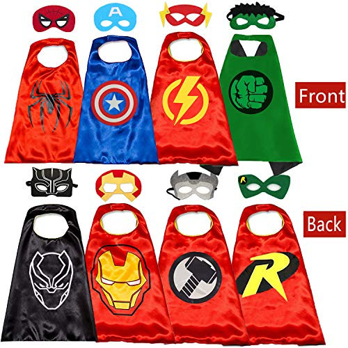 Superhero Capes and for Kids Halloween Cosplay Double Side Capes Superhero Toy Kids Best Gifts