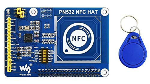 PN532 NFC HAT for Raspberry Pi Series Boards, I2C / SPI/UART Interface 13.56MHz Operating Frequency Onboard PN532 Chip Support Various NFC/RFID Cards Like MIFARE/NTAG2xx etc