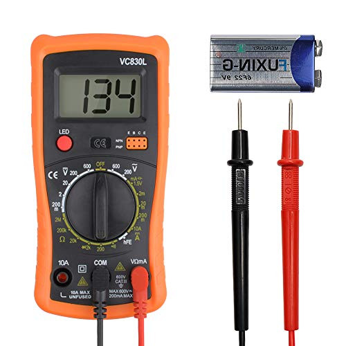 Digital Multimeter Pocket Multimeters Multi Tester Voltmeter Ammeter Ohmmeter AC/DC Ohm Volt Amp and Diode Voltage Tester Meter with Backlight LCD