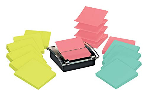 Post-it Sheet Super Sticky Note and Dispenser Value Pack, 3 x 3 Inches, 90-Sheet Pad (12 Pack)