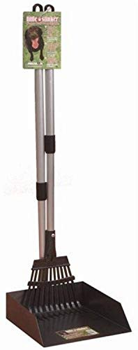 Precision Pet Little Stinker Heavy Duty Poop Scoop Large Pan with Rake - 6200-66215, Silver/Black