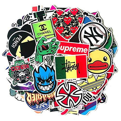 Waterproof Vinyl Decal Stickers for Skateboard Water Bottle Hydro Flask Laptop Computer Phone Motorcycle Bicycle Bumper, Trendy Hypebeast Cool Stickers Pack for Teens Adults (100Pcs)