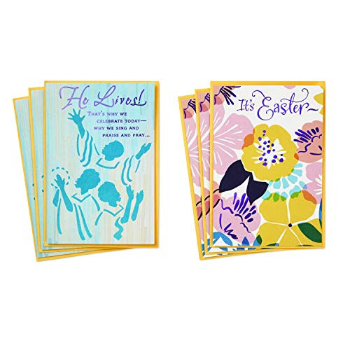 Hallmark Mahogany Religious Easter Cards Assortment, Flowers and Choir with Envelopes, 6 Cards, Floral