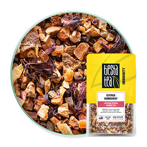Tiesta Tea - Citrus Sunburst, Loose Leaf Tropical Citrus Herbal Tea, Non-Caffeinated, Hot & Iced Tea, 2.1 Pouch - 25 Cups, Natural, Flavored, Herbal Hibiscus Tea Loose Leaf Tiesta Tea - Citrus Sunburst, Loose Leaf Tropical Citrus Herbal Tea, Non-Caffeinated, Hot & Iced Tea, 2.1 Pouch - 25 Cups, Natural, Flavored, Herbal Hibiscus Tea Loose Leaf