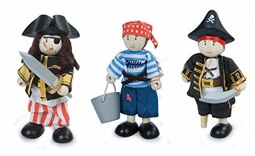 Le Toy Van - Wooden Pirates Collection Budkins | Pirate Toy Characters | Buccaneers Pirates Gift Pack | Pretend Play Pirate Toys - Collect The Whole Crew