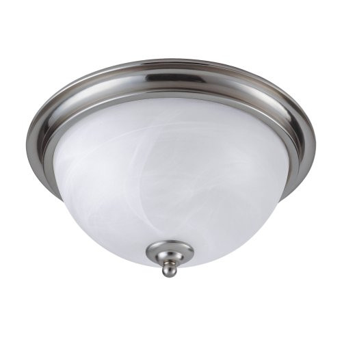 Westinghouse Lighting 64094 Brandt Point Two-Light Flush Mount Ceiling Fixture, Brushed Nickel Finish with White Alabaster Globes Westinghouse Lighting 64094 Brandt Point Two-Light Flush Mount Ceiling Fixture, Brushed Nickel Finish with White Alabaster Globes