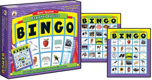 Carson-Dellosa Basic Spanish Español Básico Bingo Learning Board Game | Preschool to First Grade, Ages 4 and Up, Model Number: 8919 Carson-Dellosa Basic Spanish Español Básico Bingo Learning Board Game | Preschool to First Grade, Ages 4 and Up, Model Number: 8919