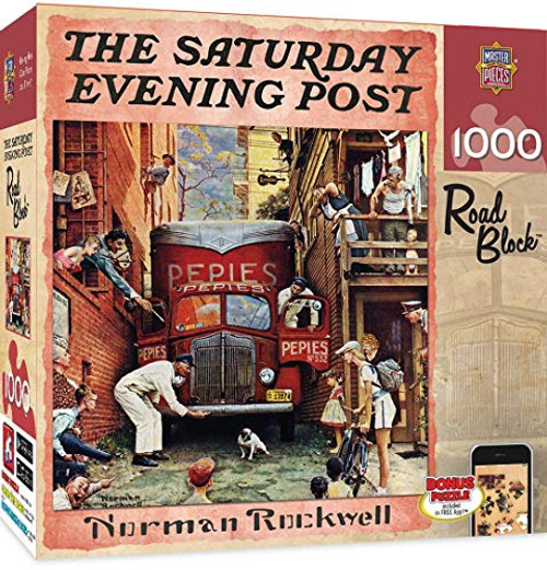 MasterPieces Saturday Evening Post Jigsaw Puzzle, Norman Rockwell Road Block Collage, 1000 Pieces MasterPieces Saturday Evening Post Jigsaw Puzzle, Norman Rockwell Road Block Collage, 1000 Pieces
