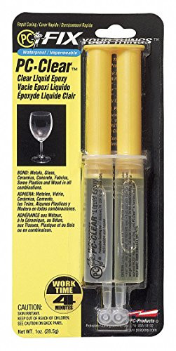 PC Products PC-Clear Epoxy Adhesive Liquid, 1oz Double Syringe, Clear 70147