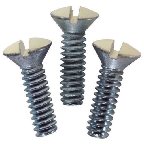 Leviton 86000-PRT 1/2-Inch Long 6-32 Thread, Oval Head Milled Slot Replacement Wallplate Screws, 10-Pack, Ivory