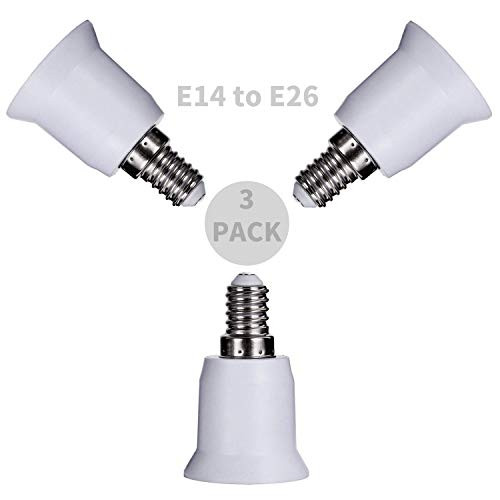 3-Pack E14 to E26 E27 Light Socket Adapter, Bulb Base Screw Converter(E14 to E26 Adapter)