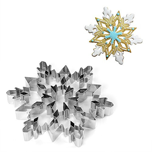 1PC Large Christmas Snowflake Cookie Cutter Mold 3D Stainless Steel Pastry Biscuit Fondant Cake Baking Mold For Kitchen