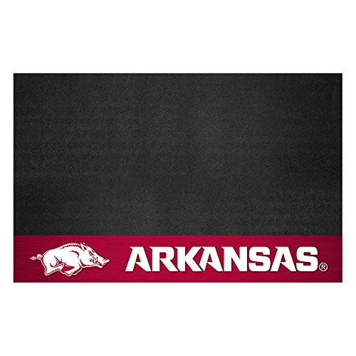 FANMATS NCAA University of Arkansas Razorbacks Vinyl Grill Mat,Black,26"x42"